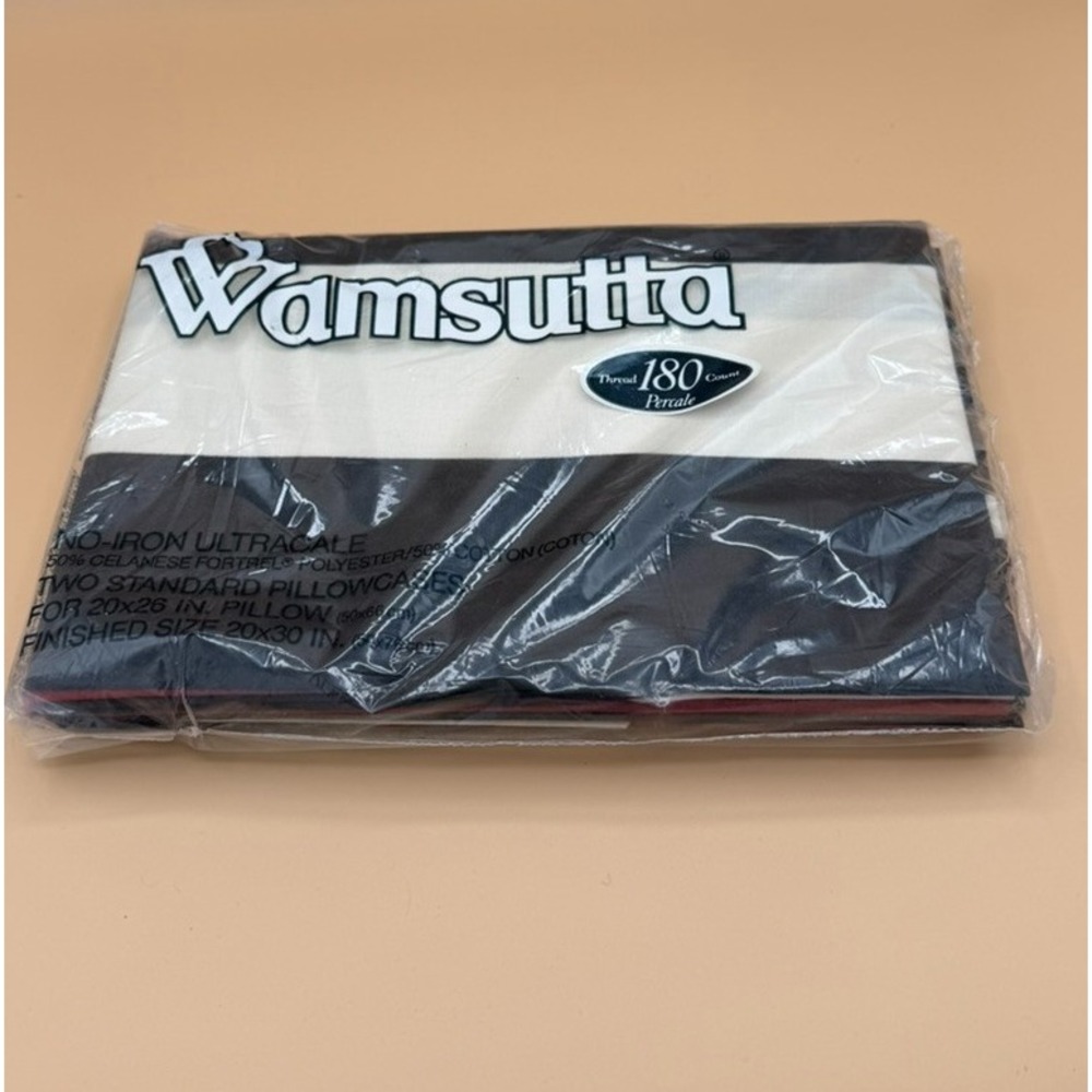 Vintage Wamsutta Prairie Standard Pillowcases 2 Pc NOS 180 Percale Stripe